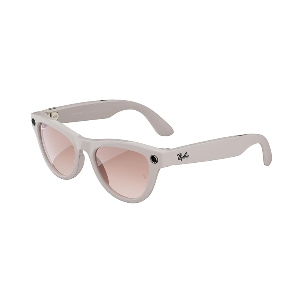 Ray-Ban Meta Glasses, Skyler Shiny Chalky Grey / Cinnamon Pink