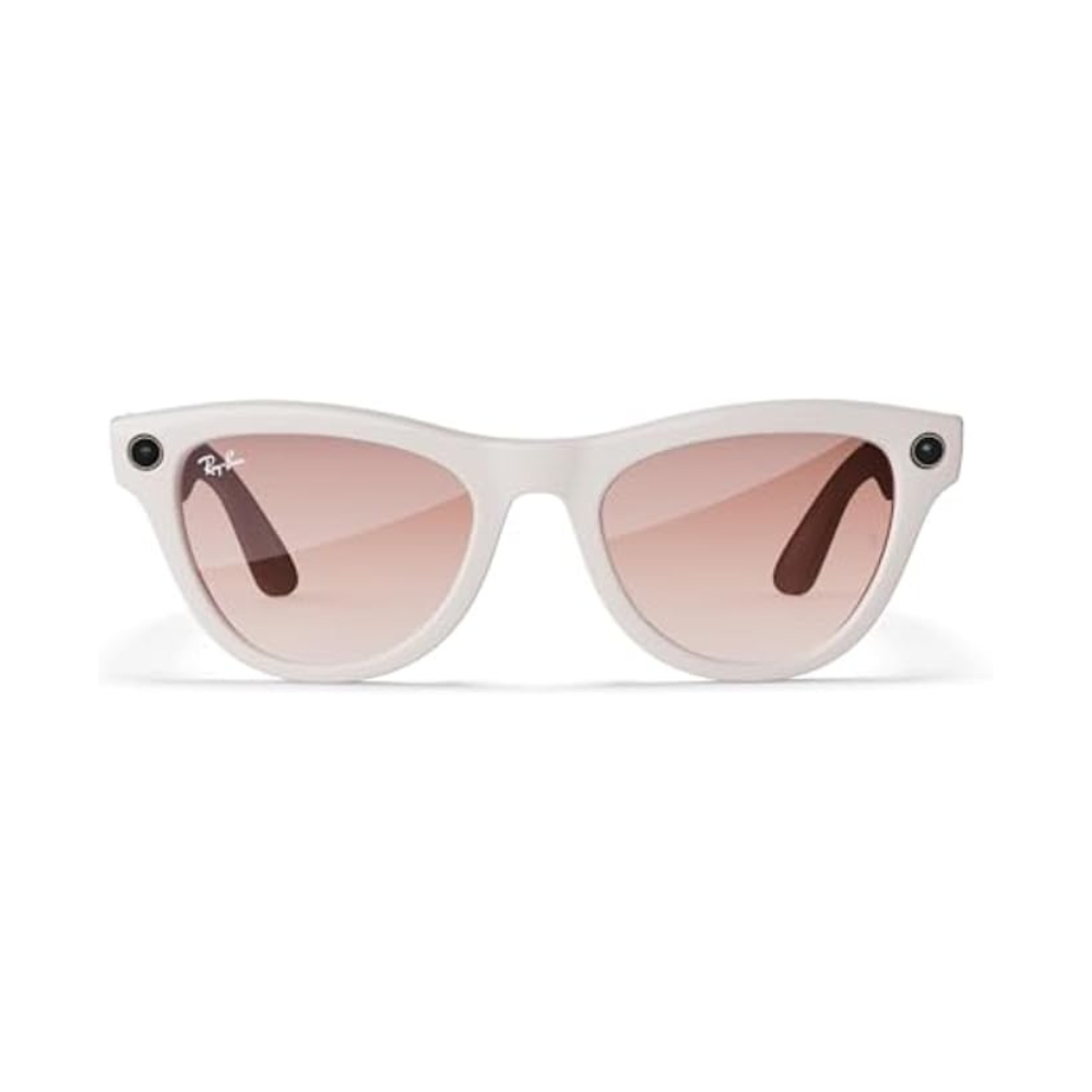Ray-Ban Meta Glasses, Skyler Shiny Chalky Grey / Cinnamon Pink