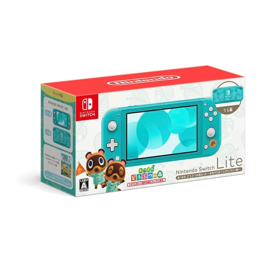 NINTENDO Switch Lite Turquoise Animal Crossing Set (Mamekichi & Tsubukichi Aloha Pattern)