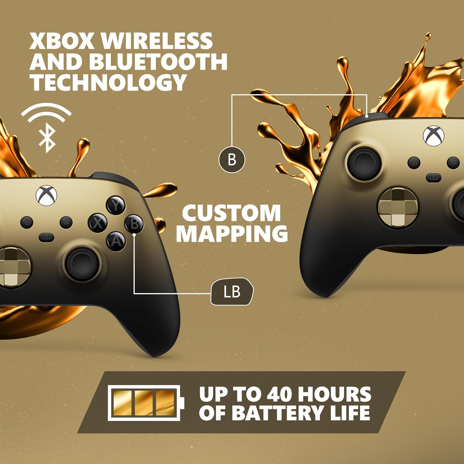 Xbox Special Edition Wireless Gaming Controller – Gold Shadow